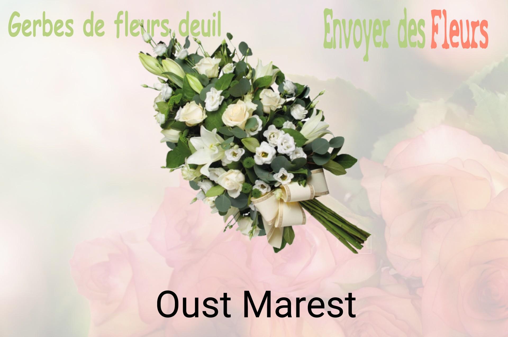 Gerbe de fleurs de deuil livrée à Oust-Marest